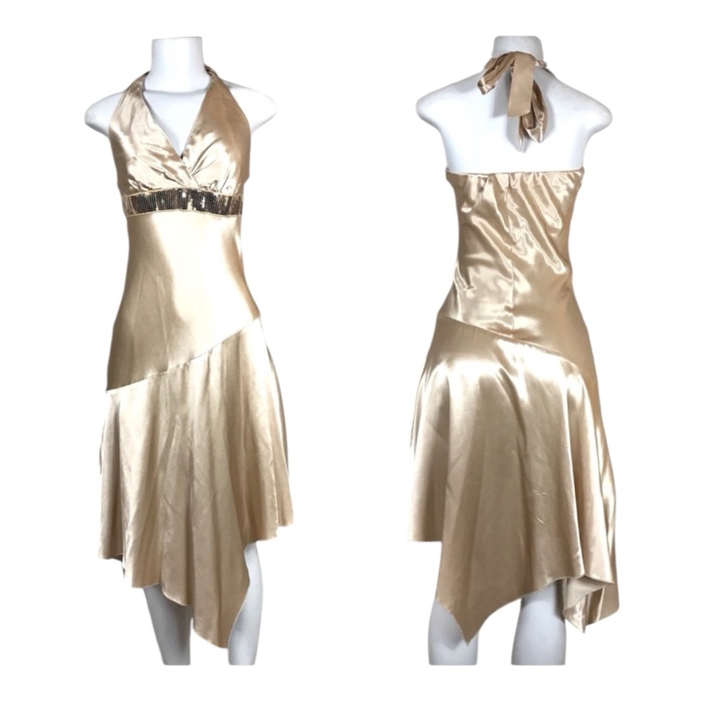 Speechless Dress 3 Halter Sequins Fairycore Y2K Party Prom Asymmetrical Festival